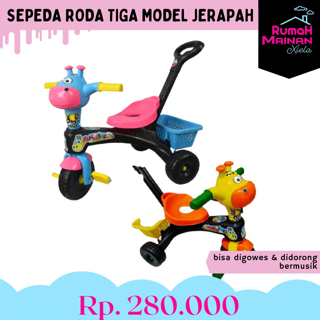 SEPEDA RODA TIGA MODEL JERAPAH - SEPEDA ANAK DORONG - 1526