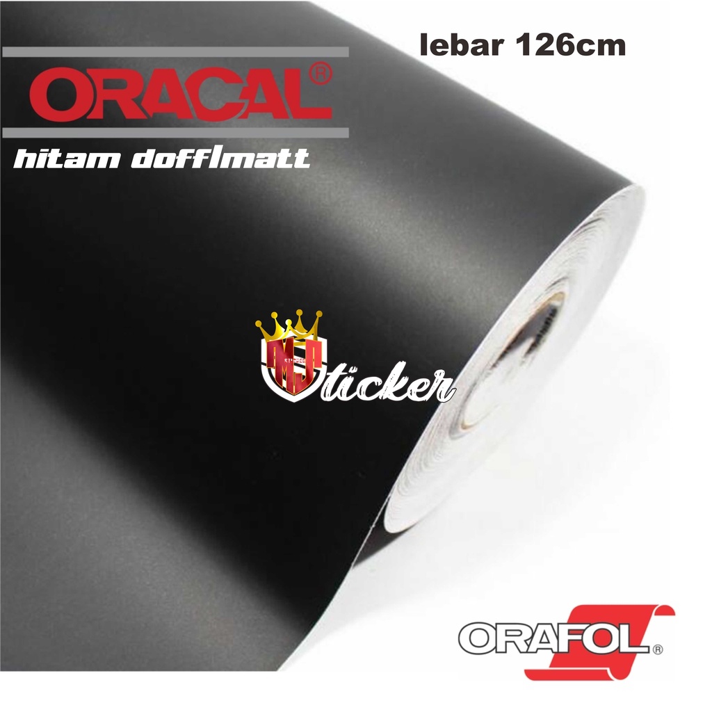 stiker skotlet motor warna hitam doff/matt dop oracal lebar bahan 126cm