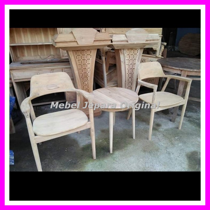 Meja Kursi Teras Tamu Kayu Jati - Kursi Retro Jati Mebel Jepara Mentah Murah