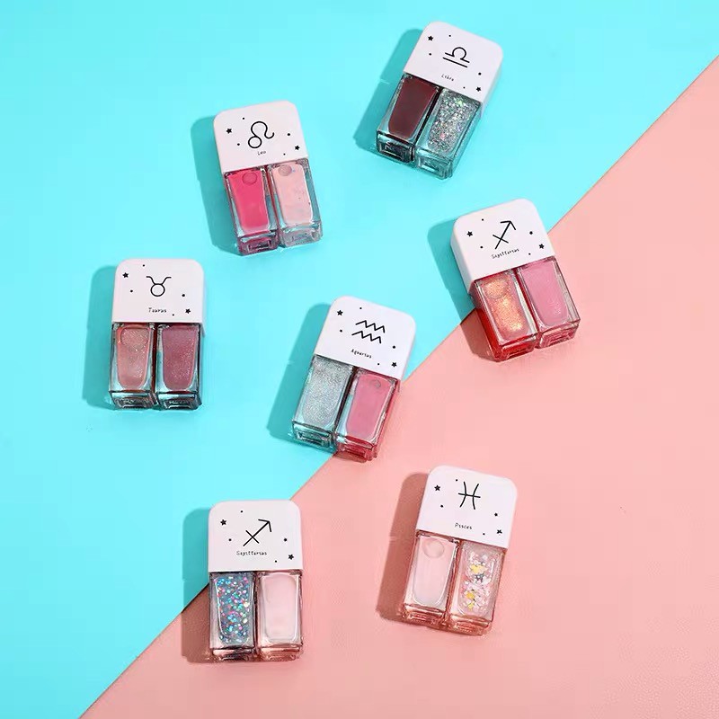 Kutek 2in1 Korea Zodiak Karakter Non Peel Off Halal - Cat Kuku Two Tone Kutex 2 in 1 - Nail Polish A