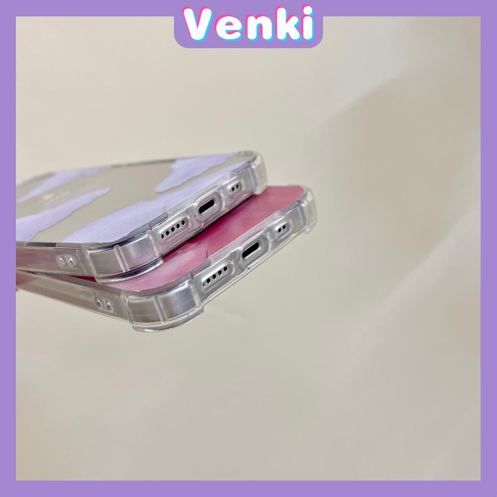 iPhone Case Acrylic HD Makeup Mirror Airbag Shockproof Protection Camera Pink Planet Moon Cloud Compatible For iPhone 11 iPhone 13 Pro Max iPhone 12 Pro Max iPhone 7 Plus iPhone xr