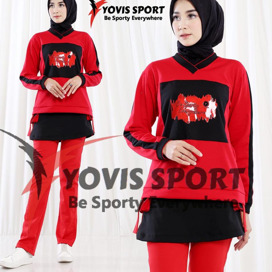 Jangan Ketinggalan order..  Setelan Sablon Ori Yovis Yovis Sport / Setelan Olahraga Wanita Lari Gym