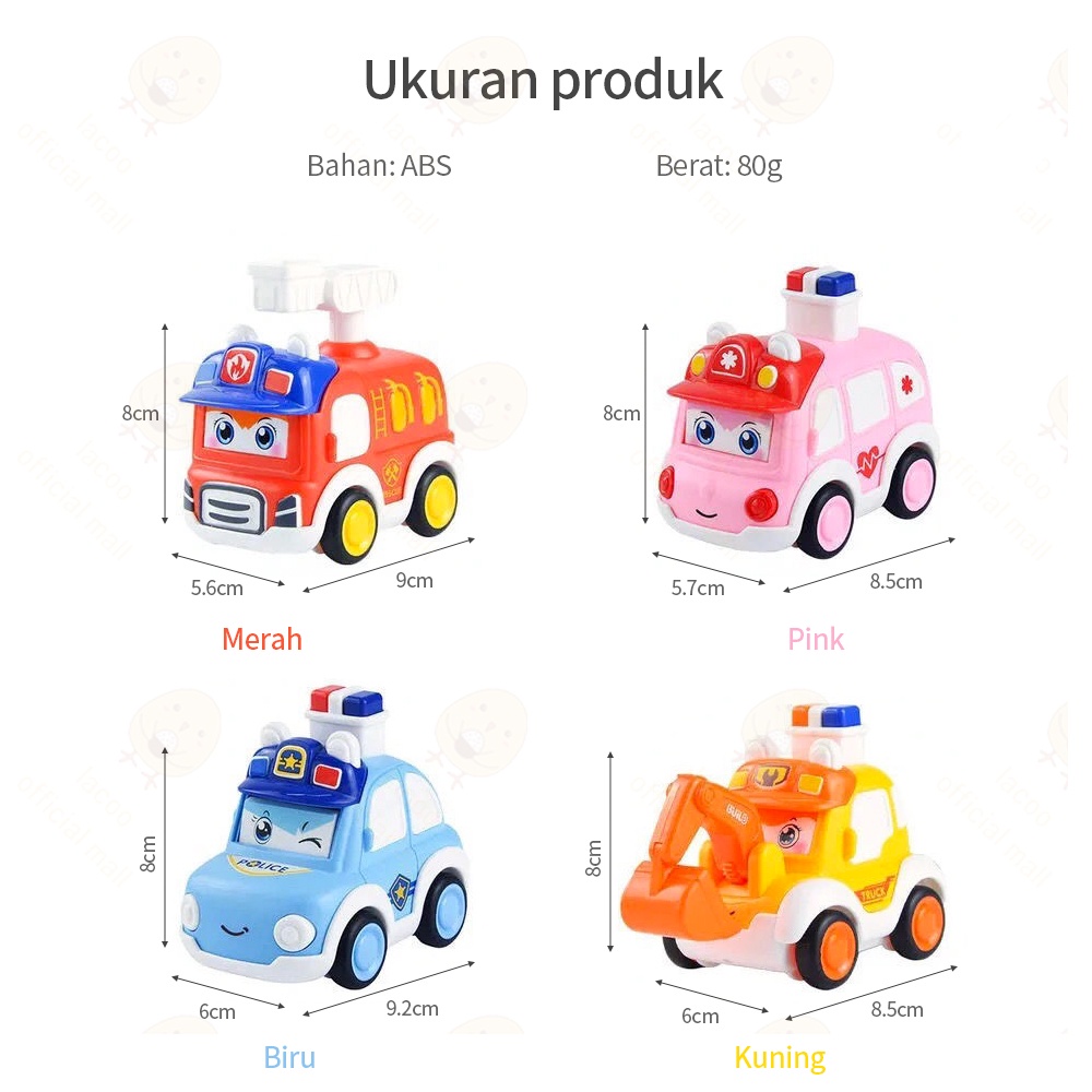 Poney Mainan mobil mobilan anak kartun mobil mainan Tidak perlu baterai