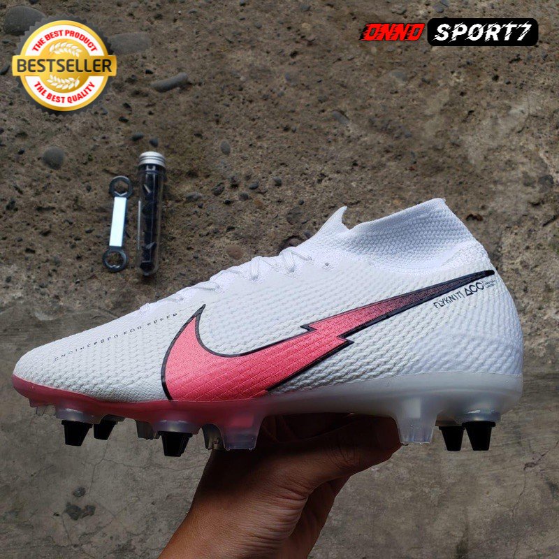Sepatu Bola Nike Mercurial Superfly 7 Elite AntiClog White Flash Crimson