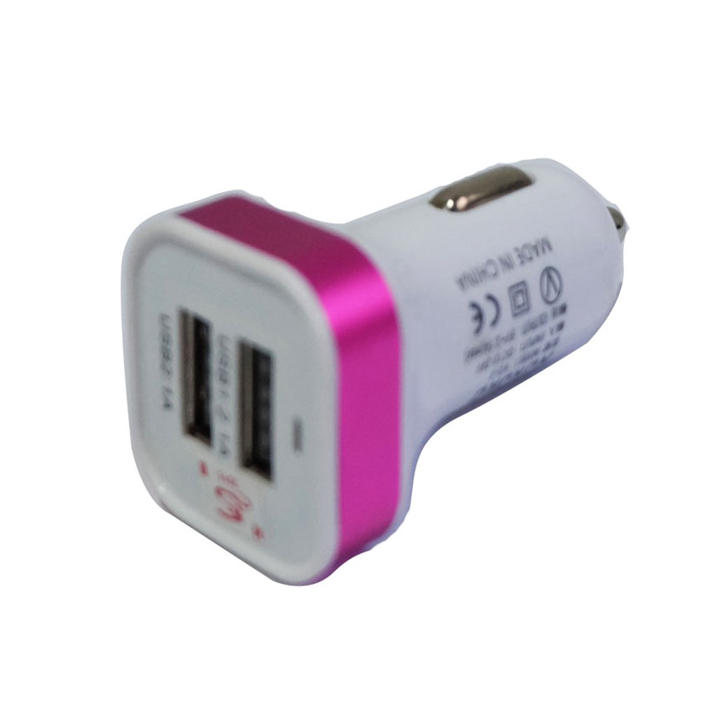 Car Charger 2 USB Charger Mobil 2 Output USB Car Saver HP  - Warna Acak