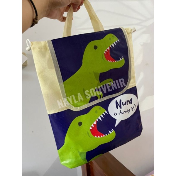Tas souvenir ultah model ransel custom DINO