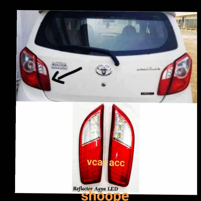 lampu reflektor stop rem bagasi pintu belakang mobil toyota agya daihatsu ayla nyala lampu led wigo
