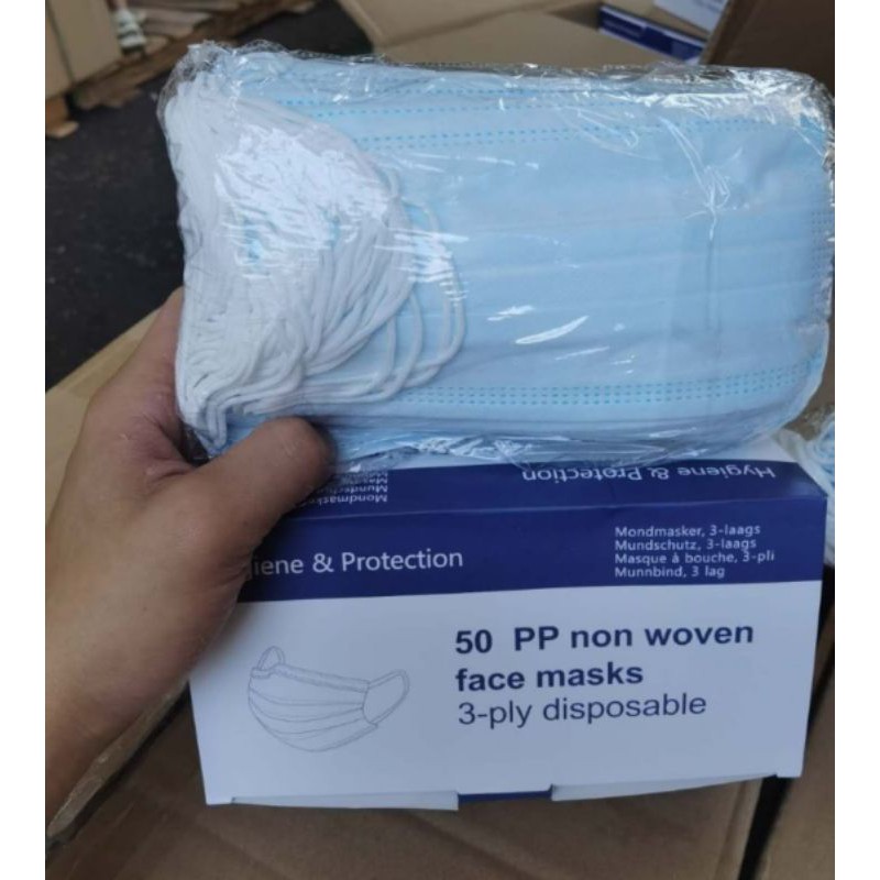 Masker medis 3 ply / masker earloop 1 box 50 pcs