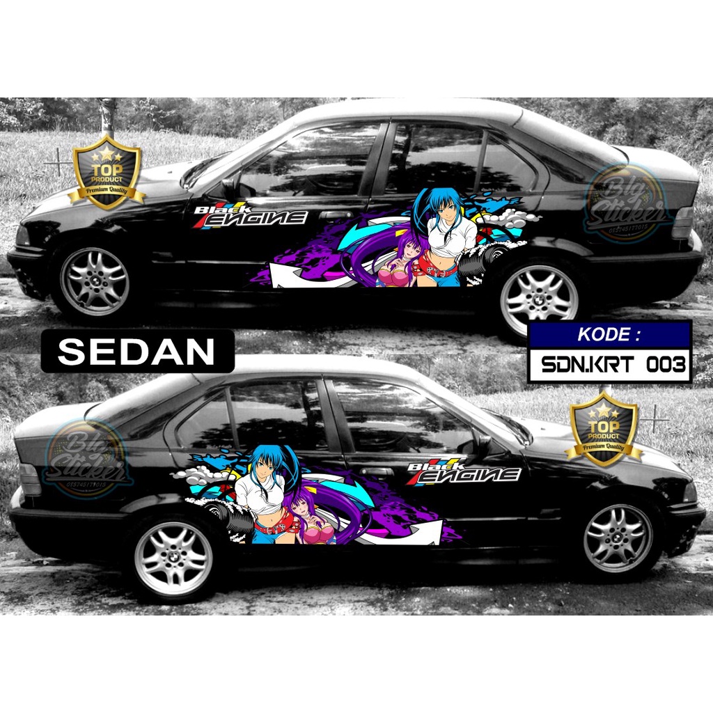 STIKER MOBIL SEDAN COROLLA ALTIS, BALENO, ALL NEW CITY, HONDA CIVIC, TOYOTA VIOS, HYUNDAI, CAMRY, ME