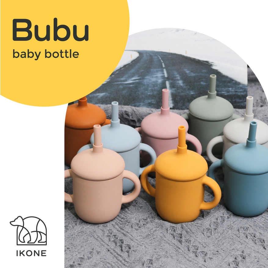 【IKONE】BUBU Silicone Sippy Cup Kids Botol Minuman Anak Kecil Berbahan Premium Kids Water Bottle