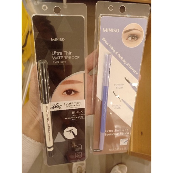 Jual Miniso ultra thin eyeliner Miniso extra slim 3D eyebrow pencil alis miniso Shopee Indonesia