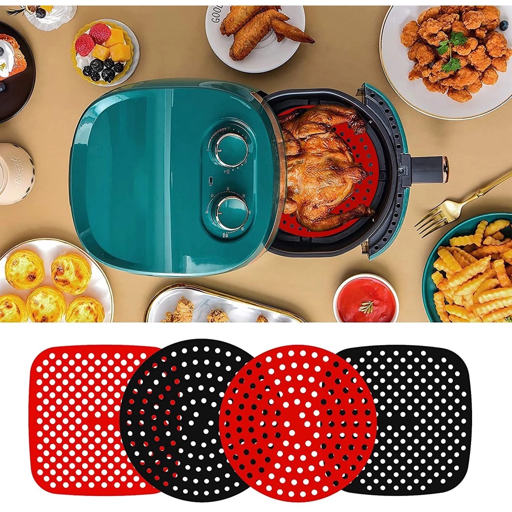 Alas Air Fryer Bahan Silikon Tahan Panas Anti Lengket Dapat Digunakan Kembali