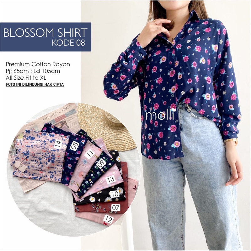 Kemeja Motif Blosom Best seller by Moela