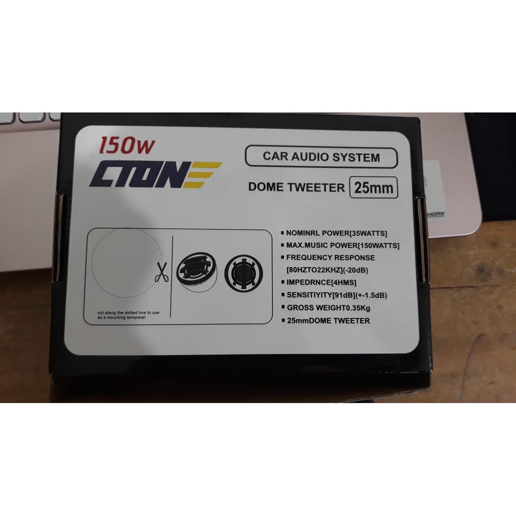 Tweeter Dome Mobil Cton 25mm 150 W Universal