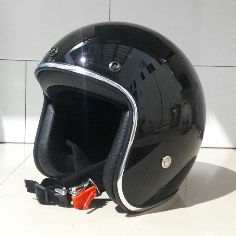 Helm Bogo Cakil Robot Pilot  Caferacer Cafe Racer Fino List Chrome Krum Krom Crome Pet Kaca Visor