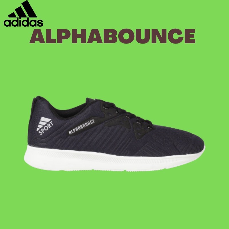 Sepatu Pria Wanita Hitam Joging Sepatu Sneakers Kasual Sekolah Adidas Alphabounce Terlaris