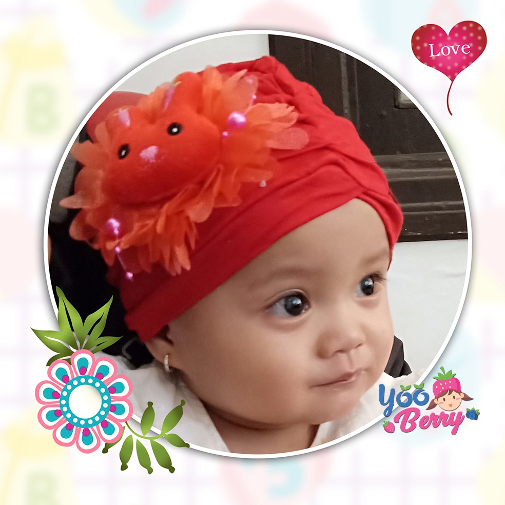 Berry Mart Turban Kaos Bayi Anak Muslim Topi Fashion Bayi Lucu Karakter Rabbit Berry Mart