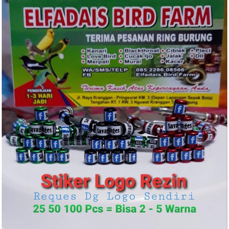 RingBurung STIKER LOGO LAPISAN REZIN CEPAT JADI 25PCS