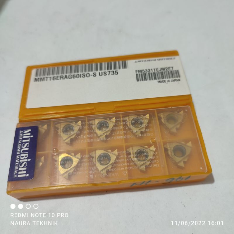 MMT 16ER AG60 ISO Insert Ulir 16ER insert drat luar 16ER pisau drat luar