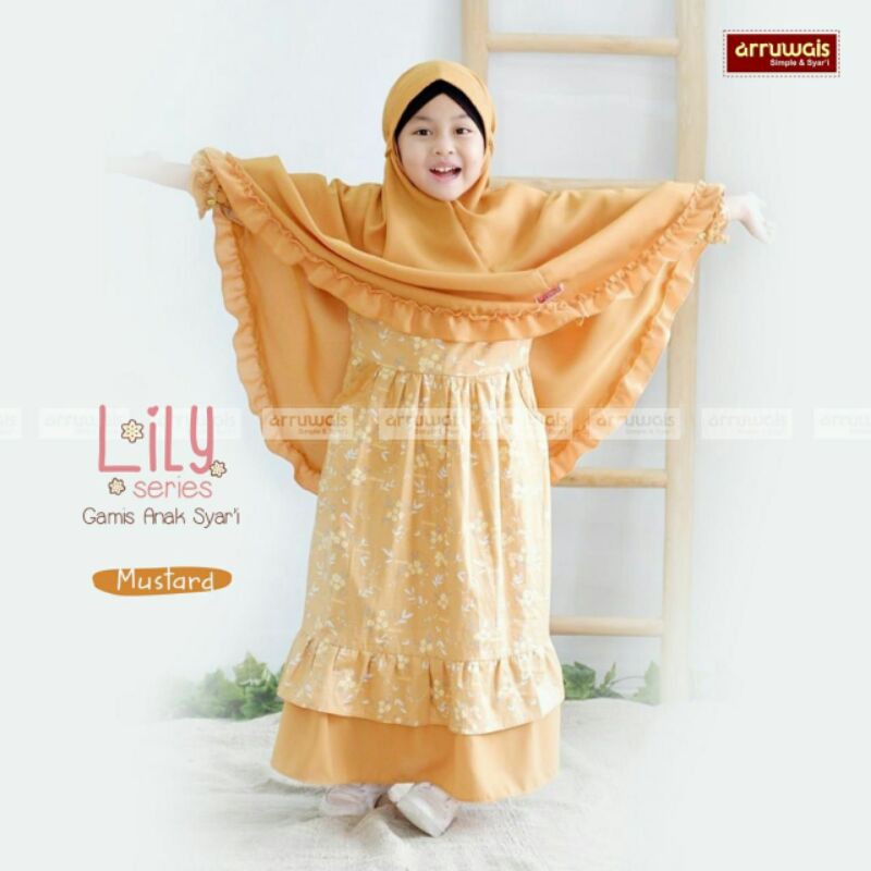 setelan gamis anak lily arruwais