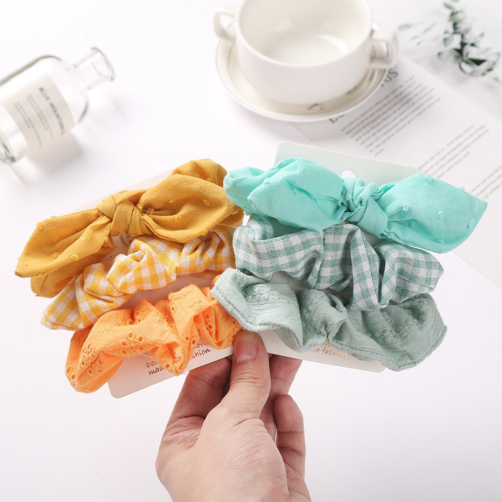 (set 3pcs) ikat rambut scrunchie pita karet rambut anak bayi QUIN CATALOG ND