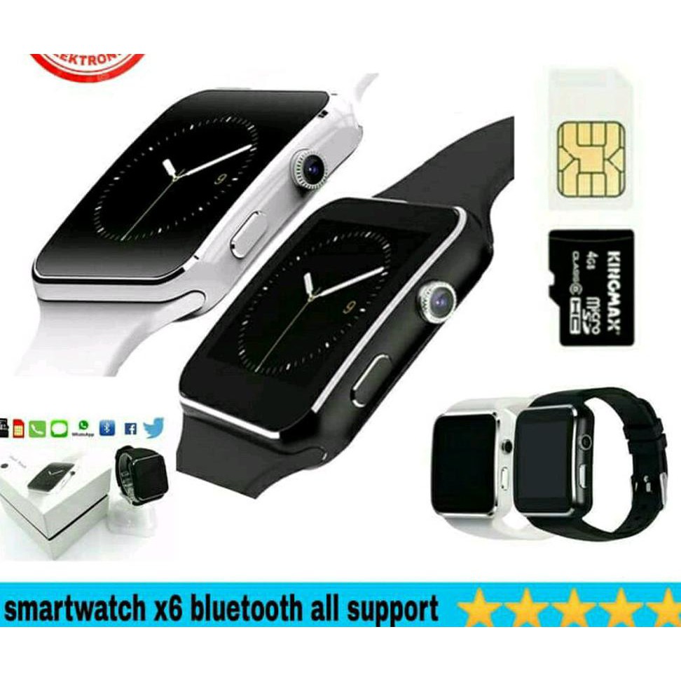 Smartwatch X6 Jam Tangan Smartphone Android Ios With Camera Suport Simcard Mmc - Jam Tangan Hp
