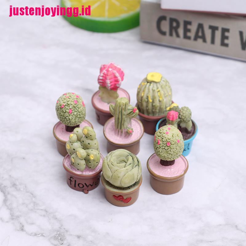 5pcs Miniatur Tanaman Sukulen Dalam Pot Untuk Dekorasi Furniture Rumah Boneka