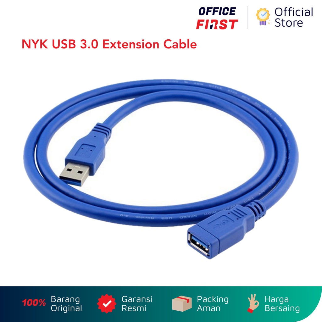 NYK USB 3.0 Extension Cable 3m / Kabel Extender 3 meter Male to Female