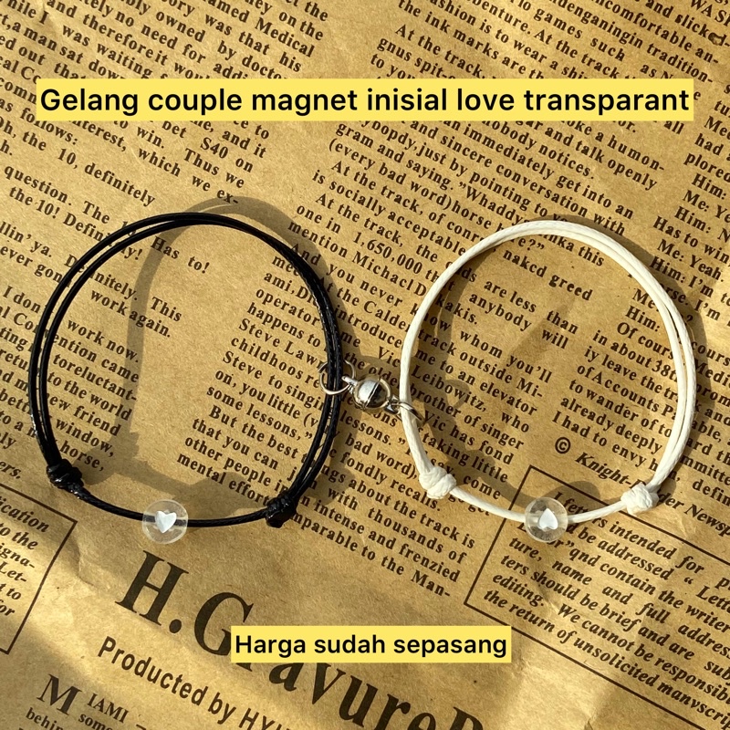 Gelang magnet couple | Gelang magnet couple inisial bulat love | Gelanv magnet couple