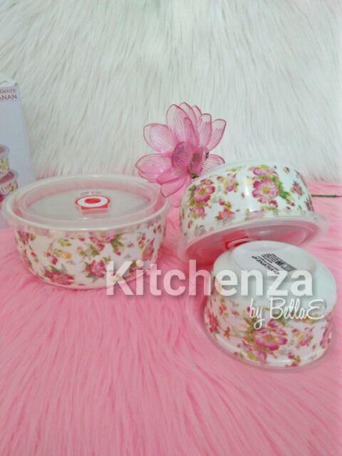 Vicenza Food Container Ba780 Motif Mawar & Melati - Garansi Original Tempat Makanan Bekal