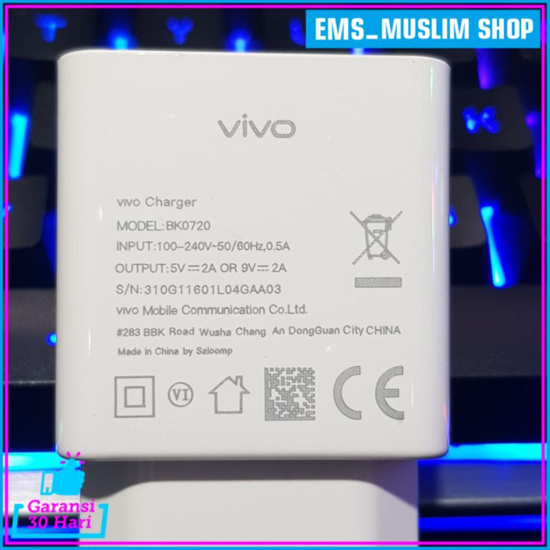 Charger Vivo Fast Charging Y20s ORIGINAL 100% Kabel Data Micro USB 5V 2A