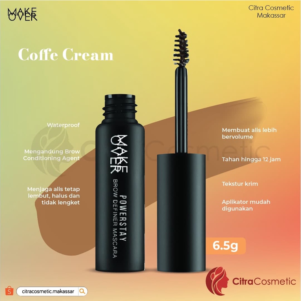 Make Over Powerstay Brow Definer Mascara 6.5G | Long Black | Chocolate | Coffee Cream