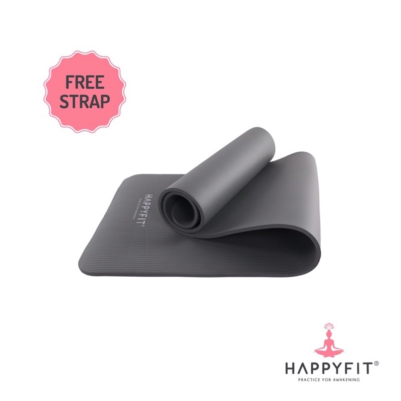 Happyfit Matras Olahraga NBR 10MM /Exercise/Gym Mat INCLUDE STRAP / Matras Yoga Termurah