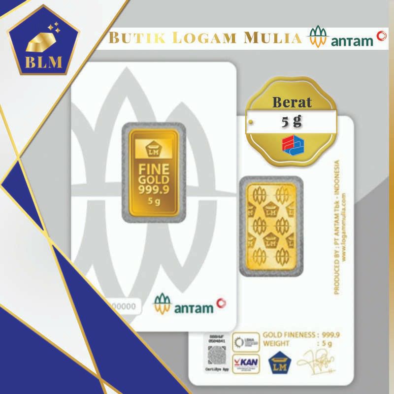 LOGAM MULIA EMAS ANTAM 5 Gram, TERBARU 2023