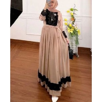 ALMAIRA MAXI DRESS BC CERUTY BABYDOLL MIX BRUKAT MOTIF POLOS GAMIS WANITA TERBARU 2023 KEKINIAN FASHION MUSLIM REMAJA PAKAIAN MUSLIM TERBARU DRESS CERUTY WANITA MOTIF POLOS DRESS KONDAGAN