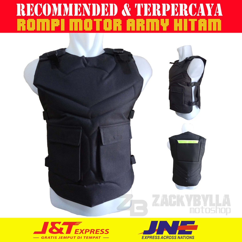 Rompi Motor | Body Protector | Penutup Dada Bikers Army Hitam