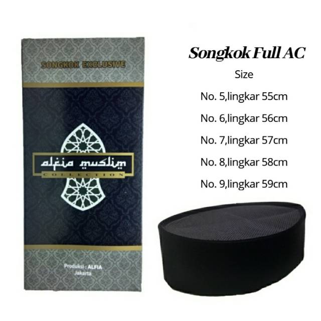 Songkok Peci Kopiah Hitam Premium Full Ac Tinggi 9