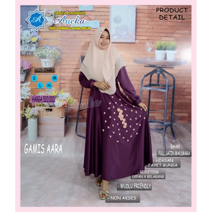 Gamis Satin / AARAA DRESS / Gamis Mewah