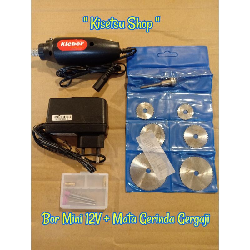 BOR PCB MINI ADAPTOR 12V / MINI DRILL / ALAT UKIR GRAFIR + MATA GERINDA GERGAJI