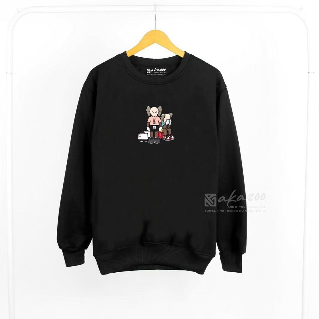 sweater  crewneck pria AKAZOO warna HITAM crewneck akazoo gambar mimin crewneck polos oversize