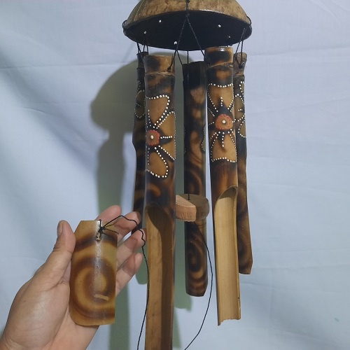 Bel Bambu Bali Uk. 30 cm Lonceng Angin Bambu, Wind Bell, Klenengan Bambu Asli Bali.