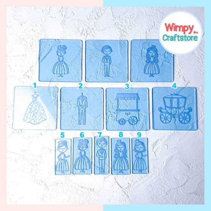 

Cookie Stamp Debossing Fondant Clay Coklat Kue Prince Princess wimp11 Murah