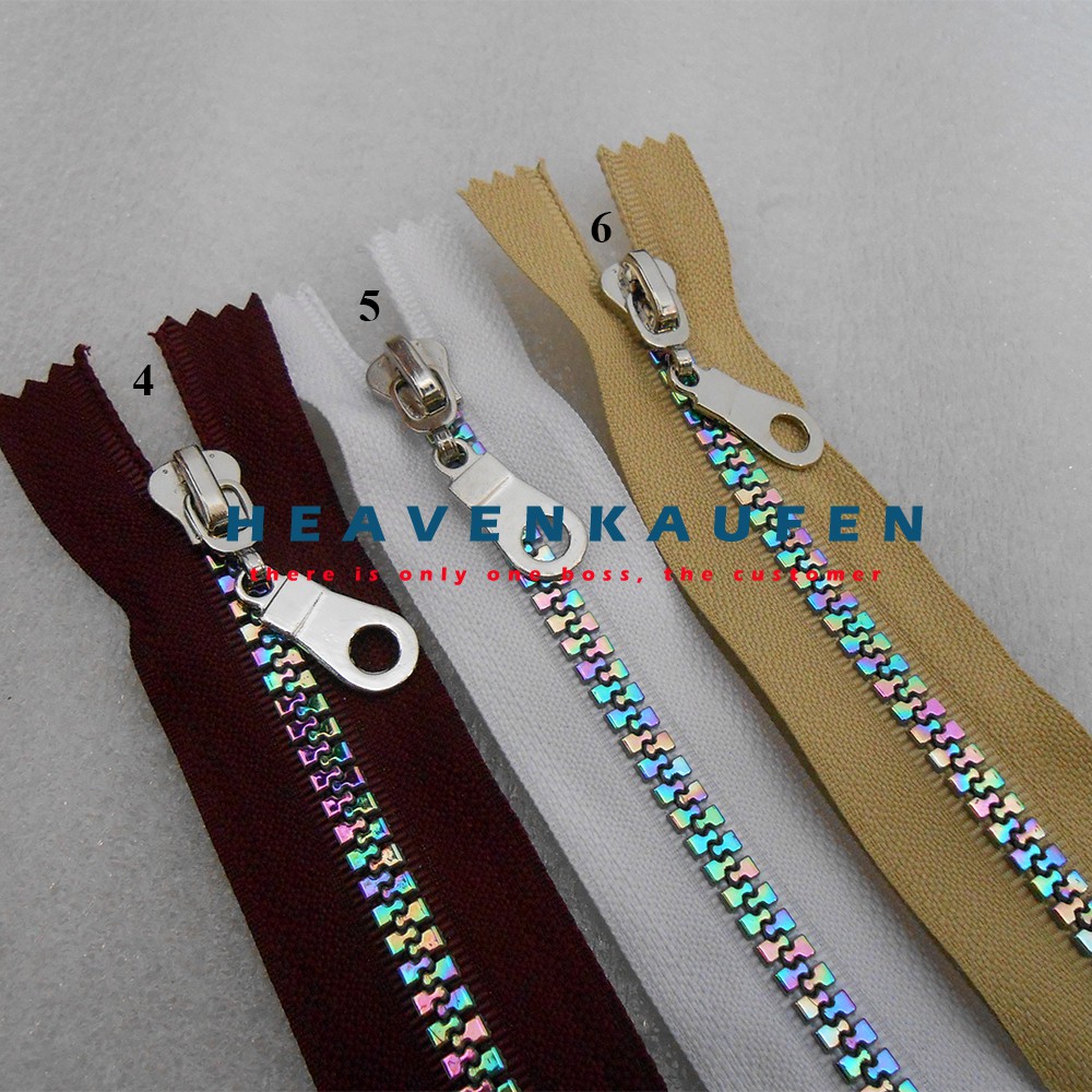 Resleting Pelangi / Rainbow Zipper 25 cm Vislon Close-End Untuk Resleting Busana Wanita Dll Kode BC