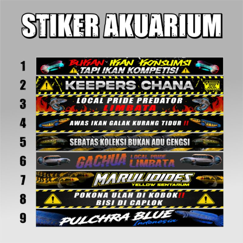 Sriker Akuarium doff | Stiker Channa Doff | Stiker Predator Fish Doff