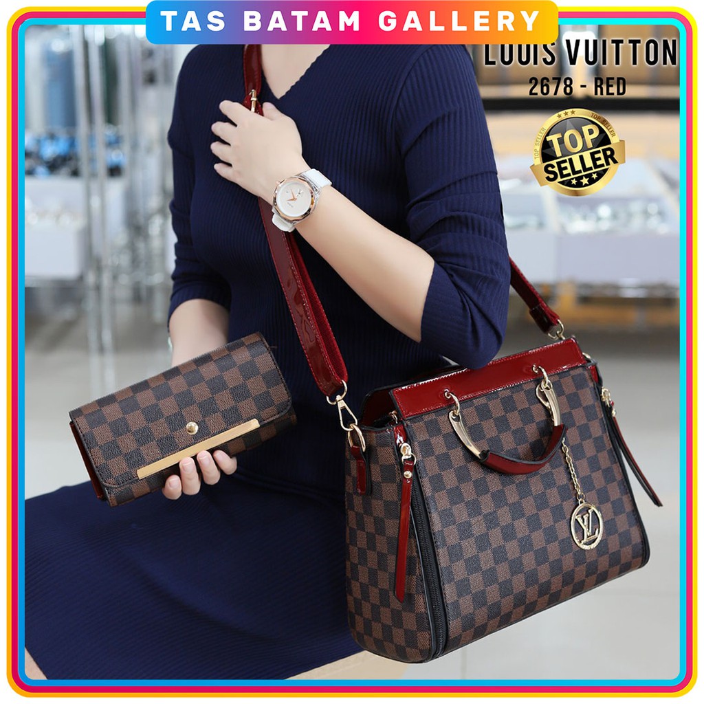 TAS NEW Bag Louis Vuitton 2678 Set Dompet SEMIPREMIUM IMPOR