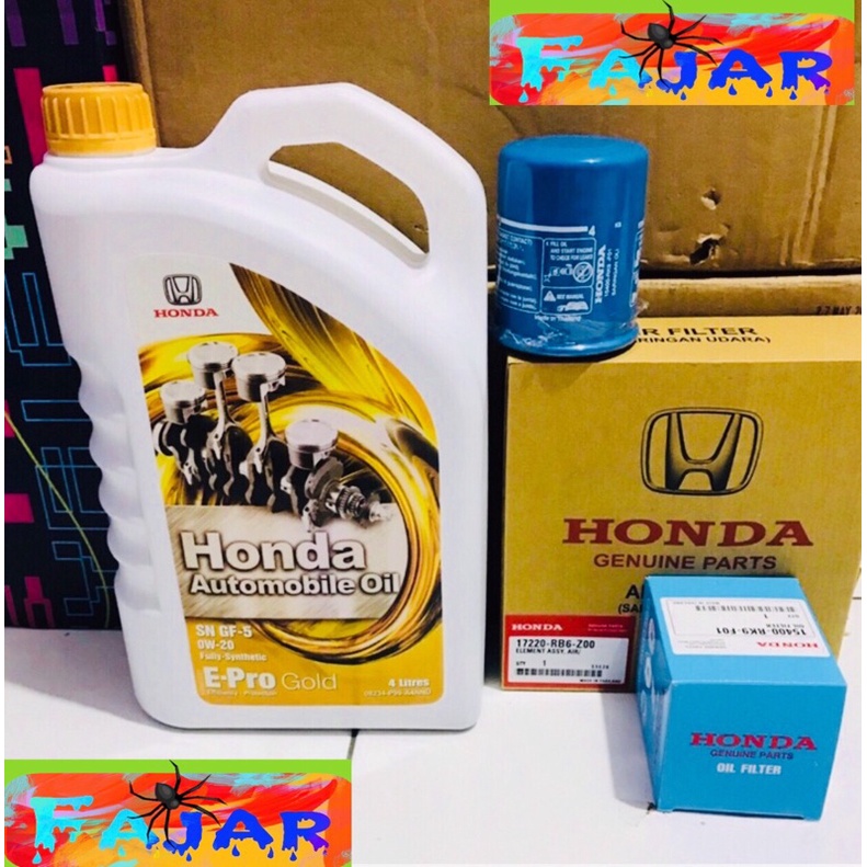 Oli mesin honda epro gold OW-20 4liter. paket filter oli + filter udara jazz rs mobilio brio freed