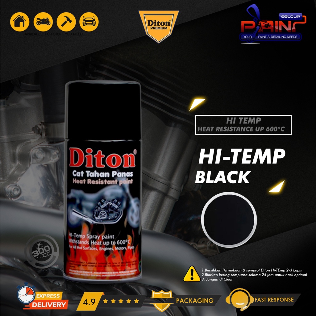 Diton HI-TEMP BLACK Cat Semprot/Pylox/Samurai Motor/Helm/Gundam