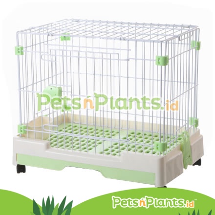 Kandang Hewan Anjing Kucing Kelinci Besi Premium PP Import 58x42x51 cm