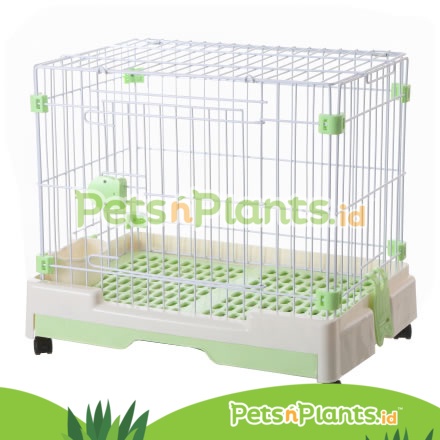 Pet Cage Kandang Kelinci Anjing Kucing Import MEDIUM - Pakai Tray Laci Mudah Dibersihkan