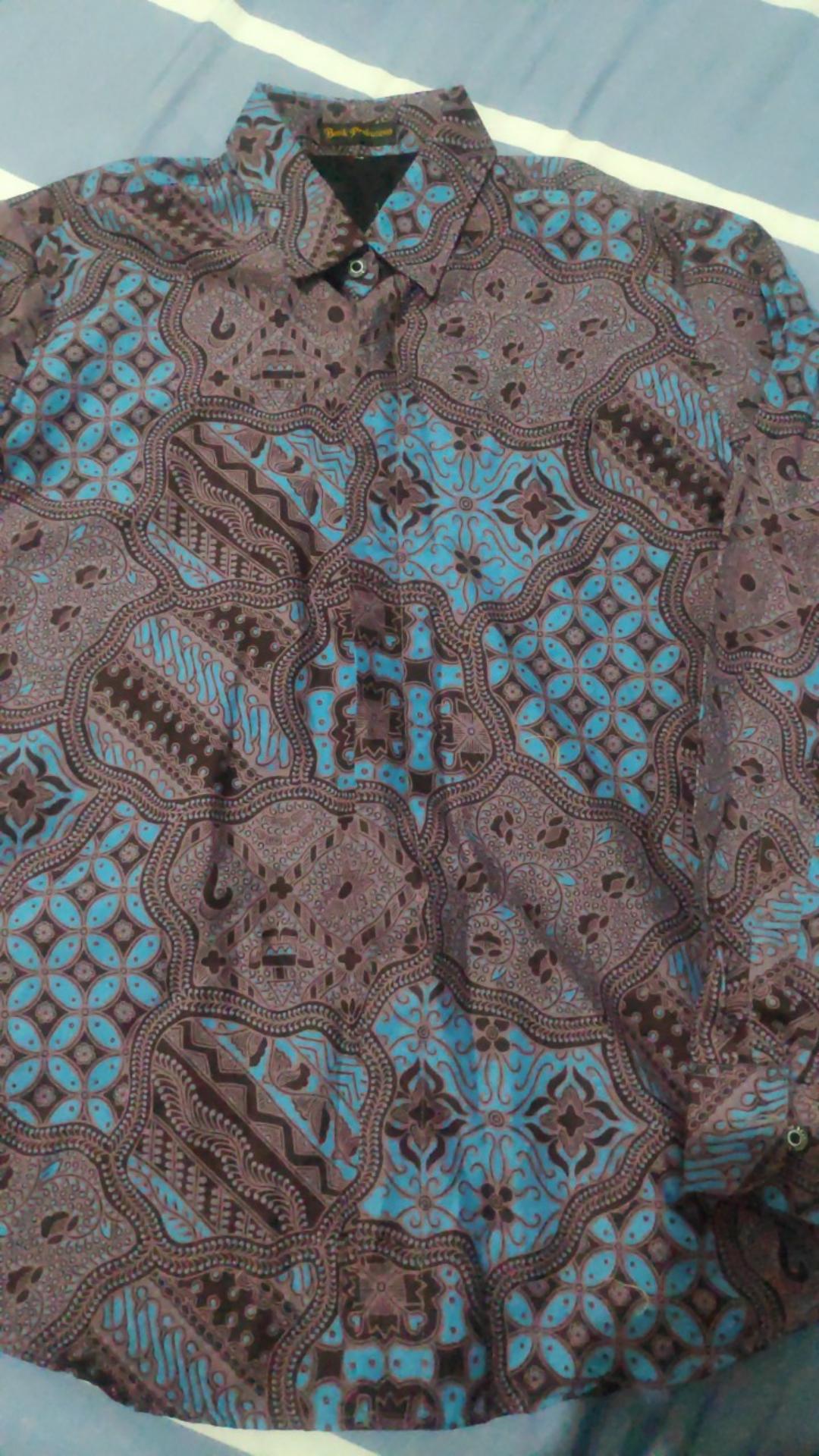 Jagadmuda Kemeja Batik Pria Lengan Panjang Slimfit Katun Printing Hem Baju Seragam Kantor Modern